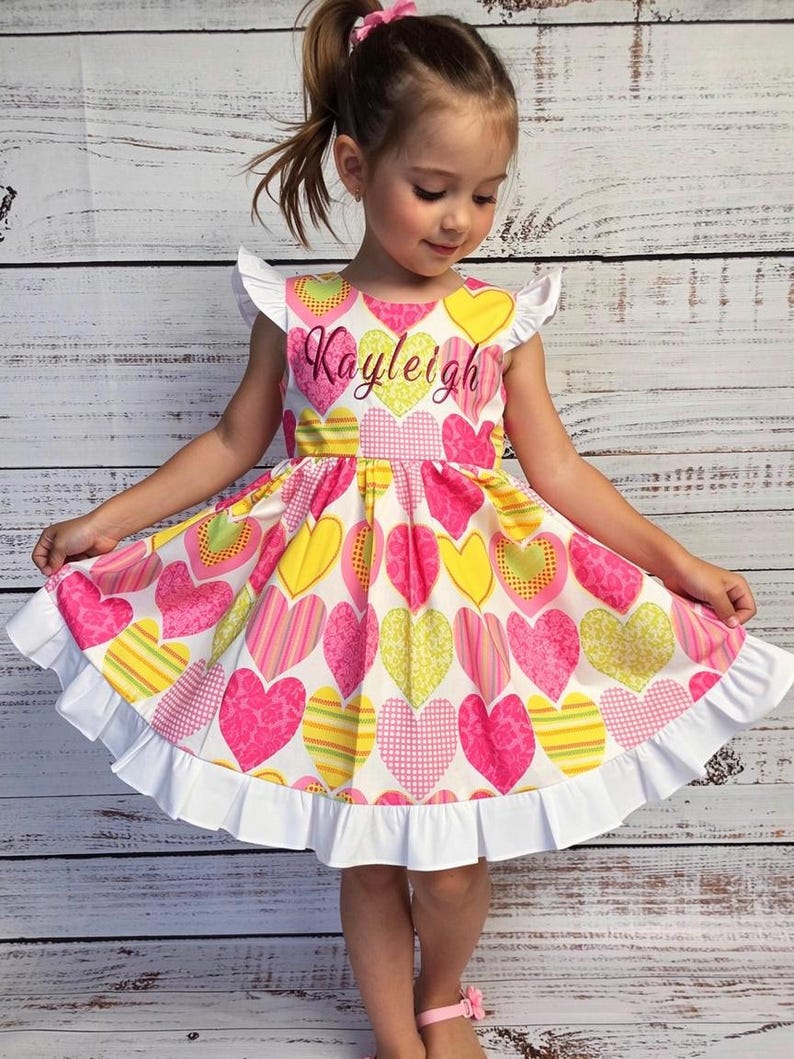 Valentine dress girl, hearts dress for girls,Valentine dress for baby,baby Valentine dress,twirl dress for girls, Valentine gift for girl