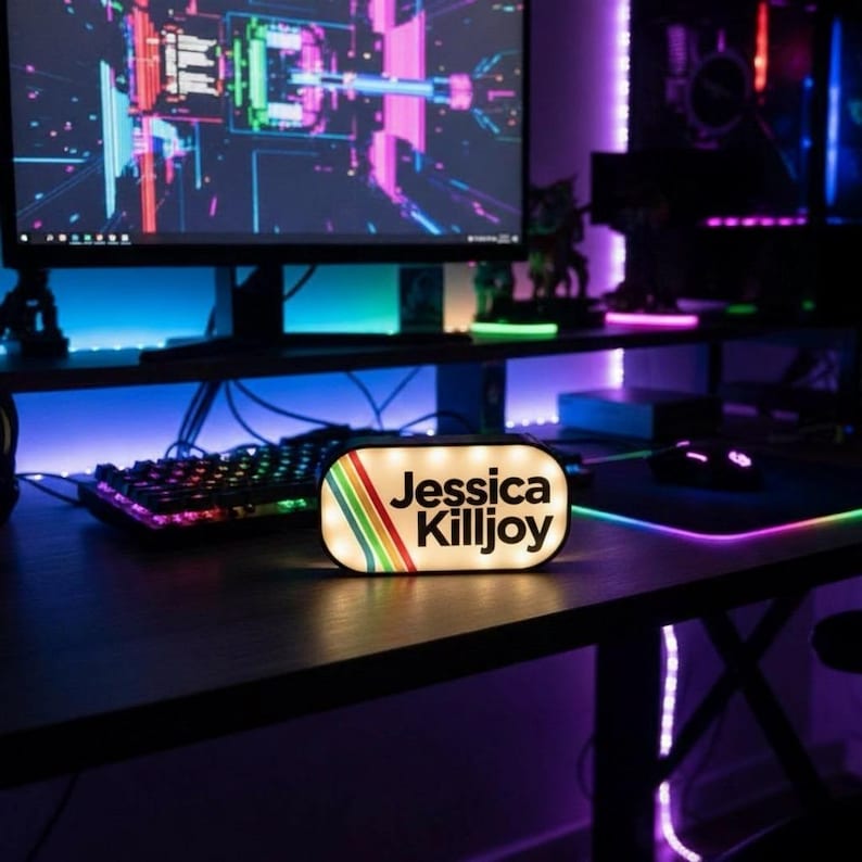 CUSTOM - Arc Raiders style LED Light Box – Gamer Room Decor, rgb Sign, streaming