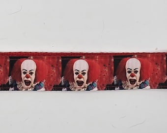 IT Sewer Clown OG Pennywise inspired dog collar 11" - 17" adjustable red solid hardware