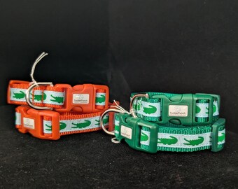 Alligator cat or dog collar 5/8" NOT BREAKAWAY 7" to 10.5" multiple sizes