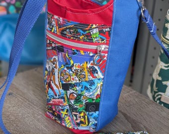 Original X-Men themed waterproof water bottle crossbody bag -bright colors -standard