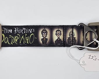 Dr. Who Tim Burton mash-up Dog Collar – Handmade Adjustable Pet Collar (11.5-17") 1" wide