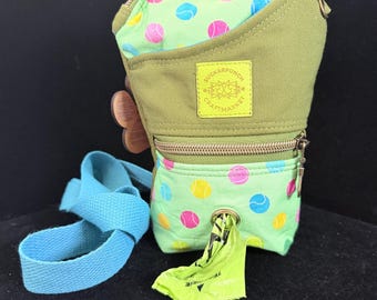Tennis ball dog walker slim crossbody waste bag holder treat bag
