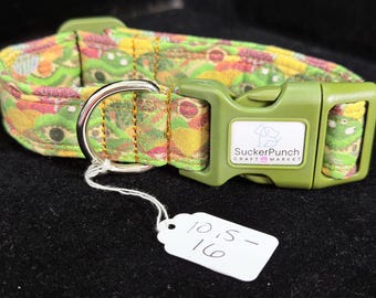 Hobbit hole Shire inspired dog collar 6.5" to 10" 1” wide padded cotton