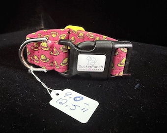 Luffy hat cotton dog collar 9" - 12.5 adjustable 1” wide