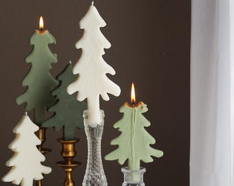Handcrafted Sculptured PINE LIGHT Tree Taper, Soy & Beeswax Candle, Christmas Gift
