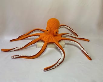 Large Crochet Octopus Plush: Handmade Ocean Decor
