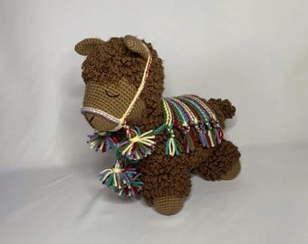 TOY Llama, Stuffed Alpaca Animal, Handmade Plush Sheep Gift, Baby Lamb