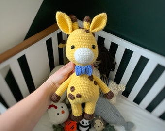TOY Giraffe Plush, Amigurumi Nursery Decor, Handmade Crochet Gift