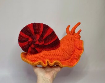 Crochet Snail Plush - Large Amigurumi Toy - Handmade Stuffed Animal - Nursery Decor