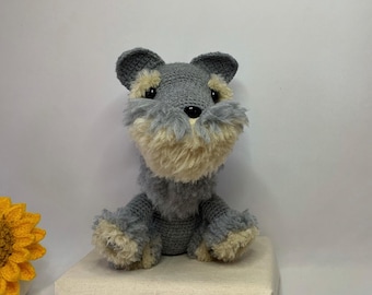 Schnauzer Dog Stuffed Toy Puppy Animal Gift
