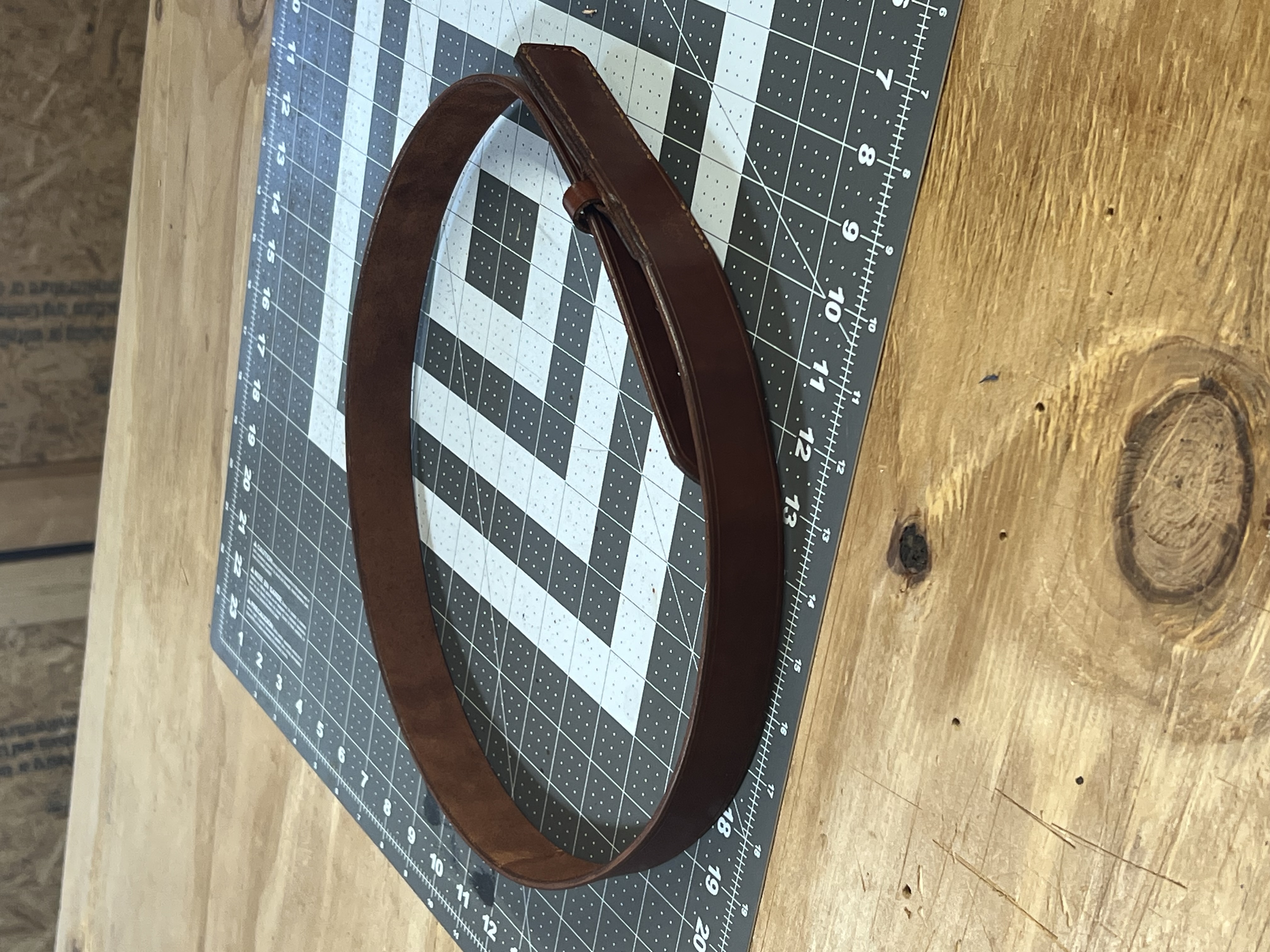 Handmade Full Grain Leather Mechanic Belt – Scratchless Hidden Prong Work Belt