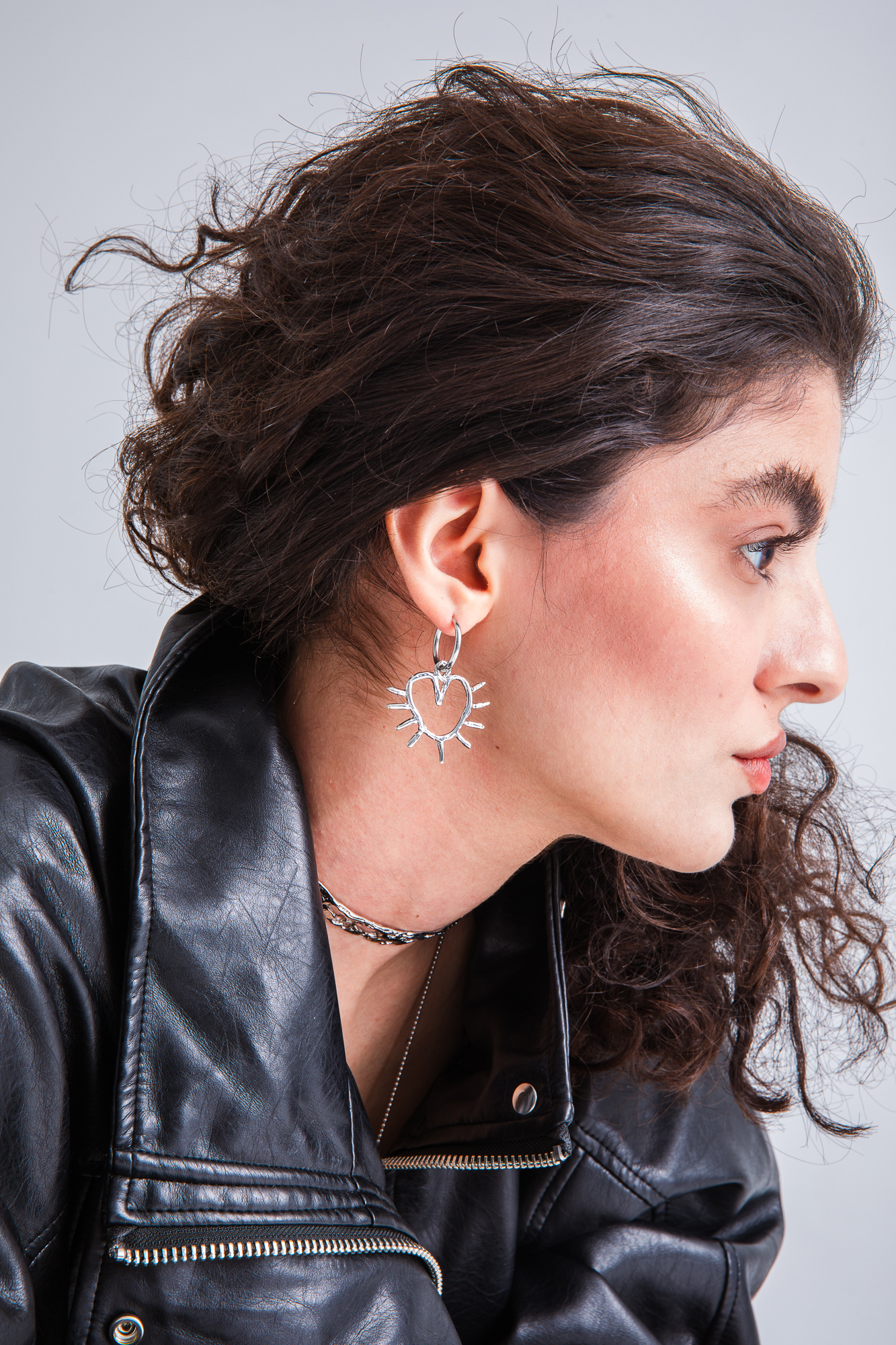 Rhodium Plated Brass Heart Sunburst Dangle Earrings, Celestial Statement Jewelry