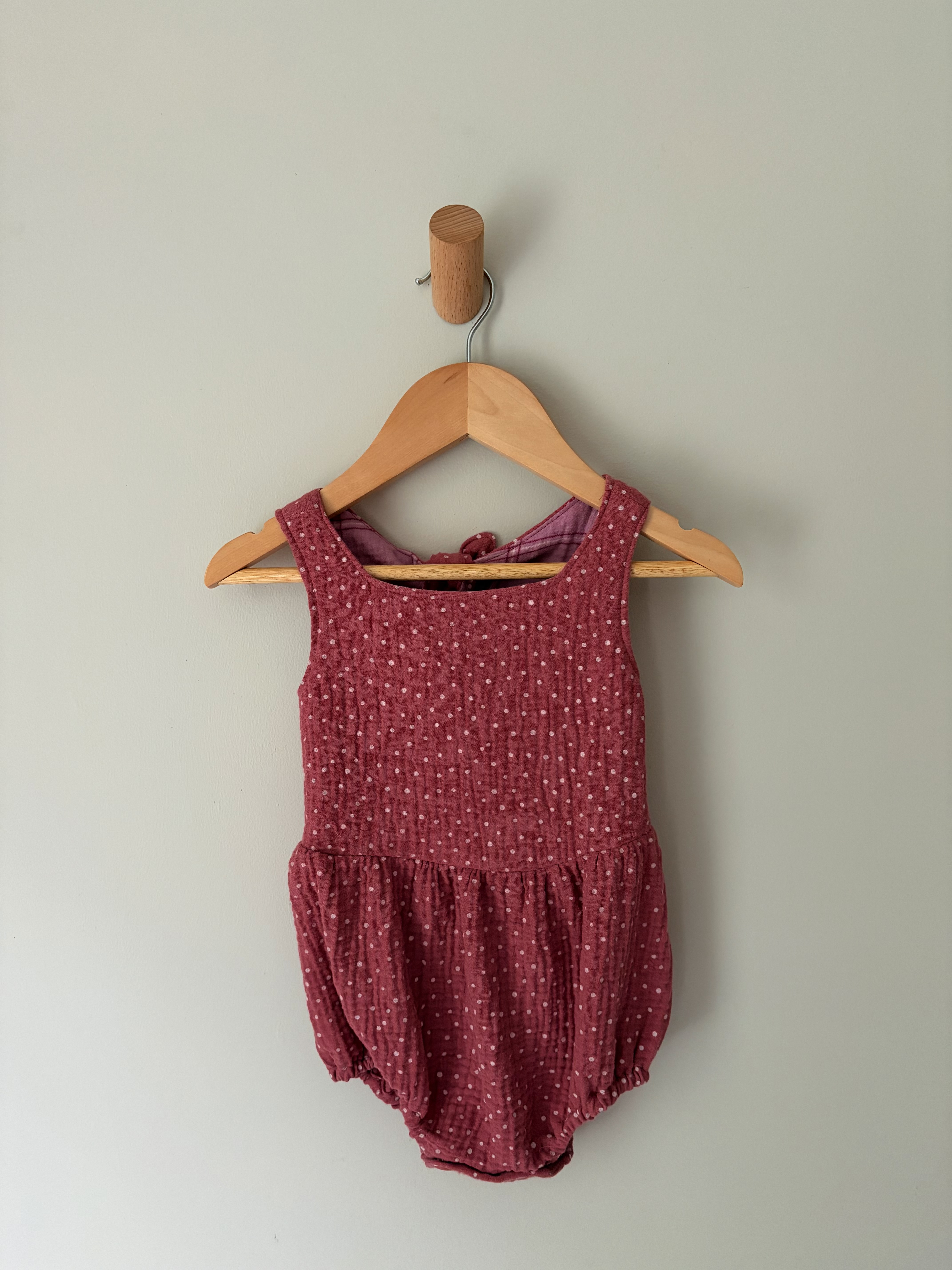 Purple Polka Dot Romper in size 18 months